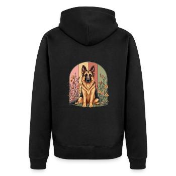 Berger Allemand Cottagecore Romance Floral - Veste à capuche bio Premium Unisexe - noir - Dos - Nico (187cm)