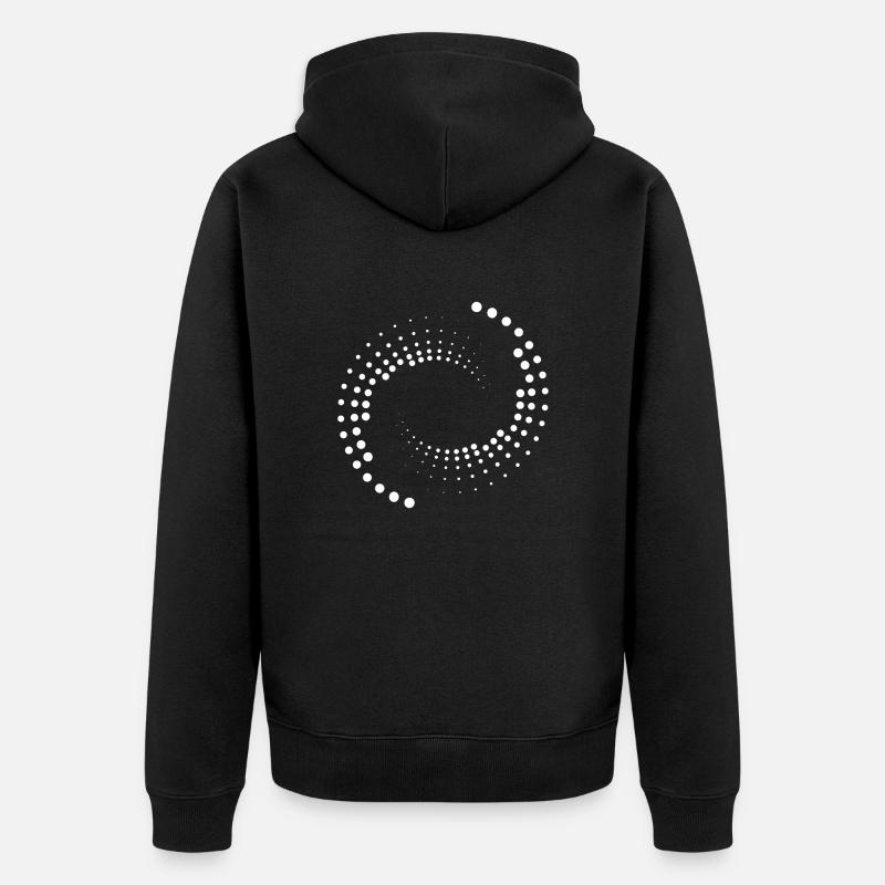 Spirale avec cercles blancs - Veste à capuche bio Premium Unisexe - noir