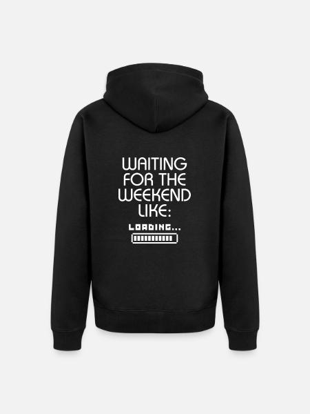 Aspettando il fine settimana come caricare.... - Felpa con cappuccio ecologica premium unisex - nero