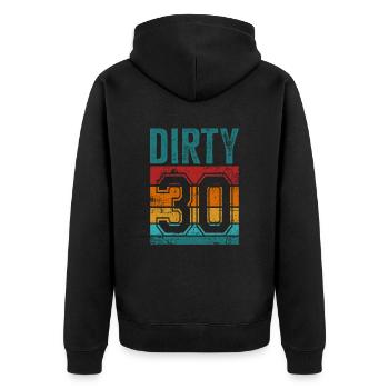 30e anniversaire 30 ans Dirty 30 - Veste à capuche bio Premium Unisexe - noir - Dos - Nico (187cm)