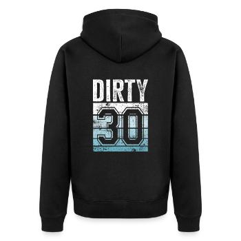 30. Geburtstag 30 Jahre alt Sporty 30 - Unisex Premium Bio Zip Hoodie - Schwarz - Hinten - Nico (187cm)