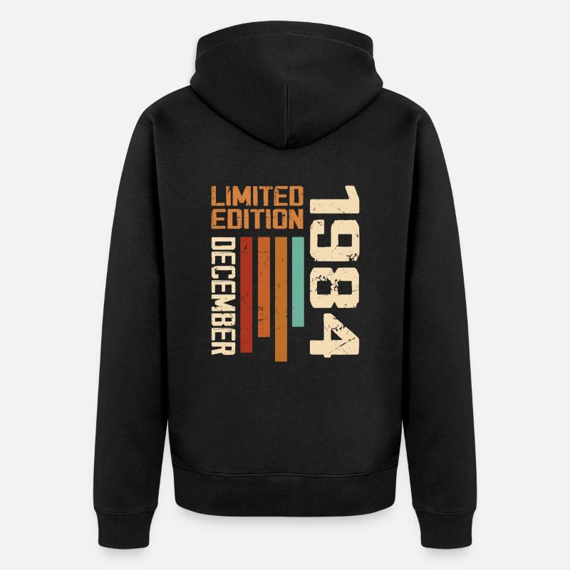 Dezember 1984 - 1984 Dezember - Unisex Premium Bio Zip Hoodie - Schwarz