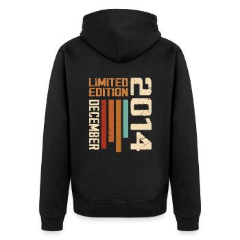 Dezember 2014 - 2014 Dezember - Unisex Premium Bio Zip Hoodie - Schwarz - Hinten - Nico (187cm)