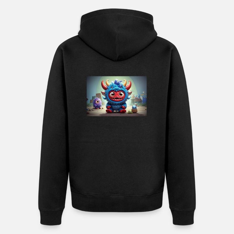 Monstre : 4 - Veste à capuche bio Premium Unisexe - noir