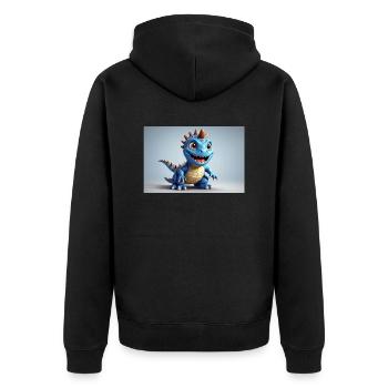 Monster 6 - Unisex Premium Bio Zip Hoodie - Schwarz - Hinten - Nico (187cm)