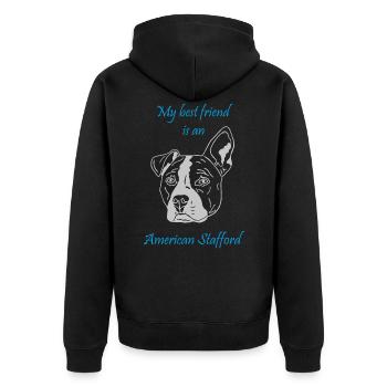 Mon meilleur ami est à American Stafford - Veste à capuche bio Premium Unisexe - noir - Dos - Nico (187cm)
