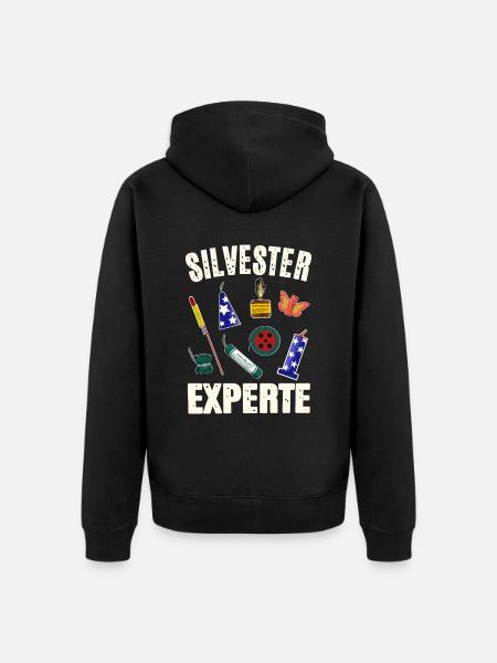 Silvester Experte - Unisex Premium Bio Zip Hoodie - Schwarz