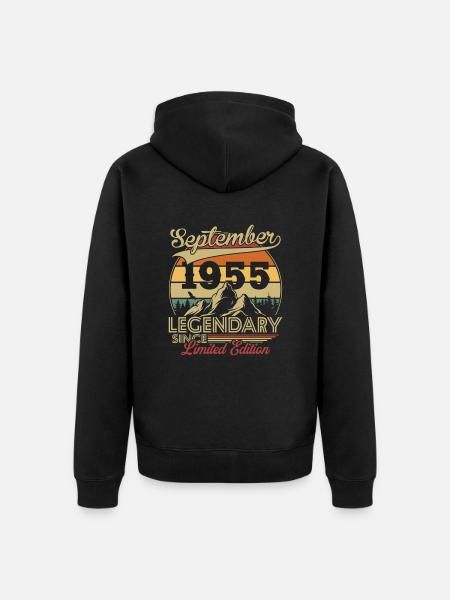 Vintage Rétro Septembre 1955 Cadeau D anniversaire - Ekologisk premiumluvjack unisex - svart