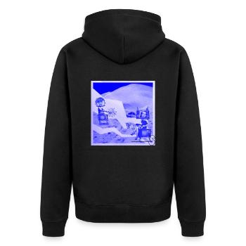 TV-STAR 3 - Unisex Premium Bio Zip Hoodie - Schwarz - Hinten - Nico (187cm)
