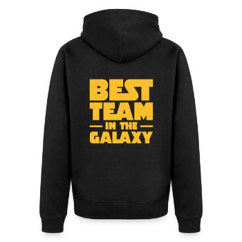Best Team In The Galaxy - Unisex Premium Organic Zip Hoodie - black - Back - Nico (187cm)