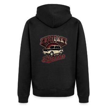 P50 - Unisex Premium Bio Zip Hoodie - Schwarz - Hinten - Nico (187cm)