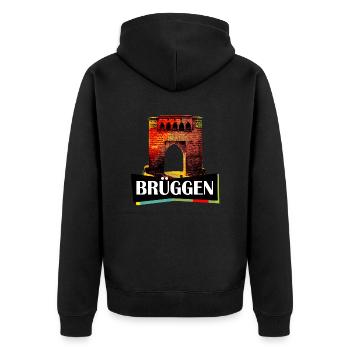 Kerpen - Brüggen - Unisex Premium Bio Zip Hoodie - Schwarz - Hinten - Nico (187cm)
