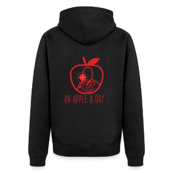 Docteur / médecin: Une pomme par jour éloigne le médecin - Veste à capuche bio Premium Unisexe - noir - Dos - Nico (187cm)