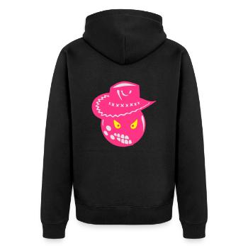 bowling chapeau cowboy face cartoon - Veste à capuche bio Premium Unisexe - noir - Dos - Nico (187cm)