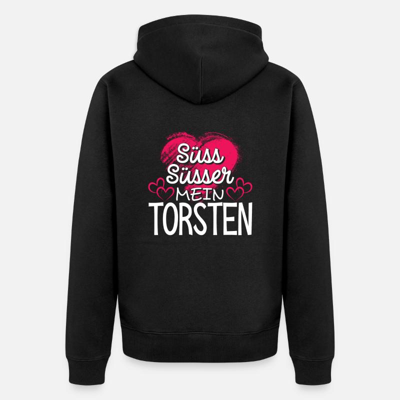 TORSTEN - süss - Unisex Premium Bio Zip Hoodie - Schwarz