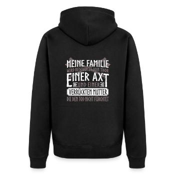 Wikinger - Thor - Unisex Premium Bio Zip Hoodie - Schwarz - Hinten - Nico (187cm)