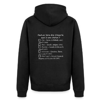 Citations-blanc - Veste à capuche bio Premium Unisexe - noir - Dos - Nico (187cm)