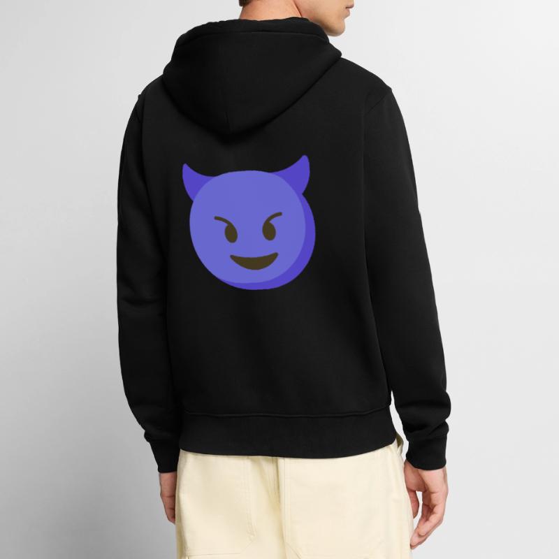 Evo / Devil / Devil Emoji - Impression de t-shirts Veste à capuche bio Premium Unisexe