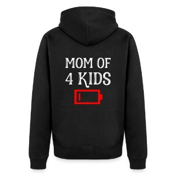 Müde Mutter von 4 Kindern Mutter von vier Kindern Geschenk - Unisex Premium Bio Zip Hoodie - Schwarz - Hinten - Nico (187cm)