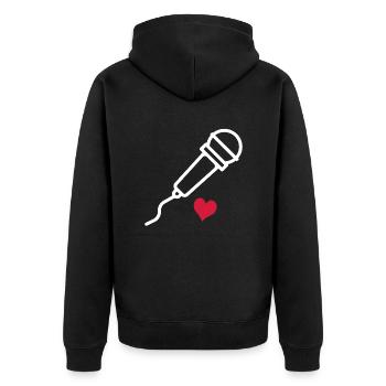 sing - Unisex Premium Organic Zip Hoodie - black - Back - Nico (187cm)