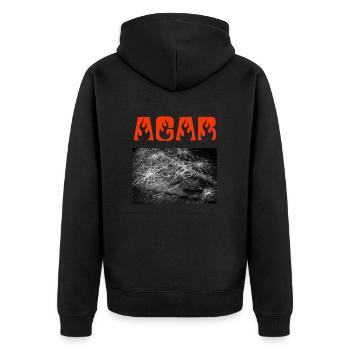 ACAB / Fuck the police (red) - Unisex Premium Organic Zip Hoodie - black - Back - Nico (187cm)