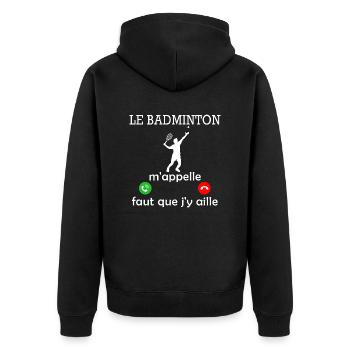 le badminton mappelle - Veste à capuche bio Premium Unisexe - noir - Dos - Nico (187cm)