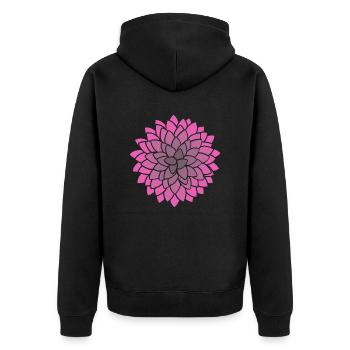 MUMS Flower Pink Blumen - Unisex Premium Bio Zip Hoodie - Schwarz - Hinten - Nico (187cm)