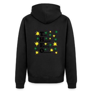 Theo - Unisex Premium Bio Zip Hoodie - Schwarz - Hinten - Nico (187cm)