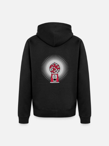 Strahlen Kaugummi Spender - Unisex Premium Bio Zip Hoodie - Schwarz