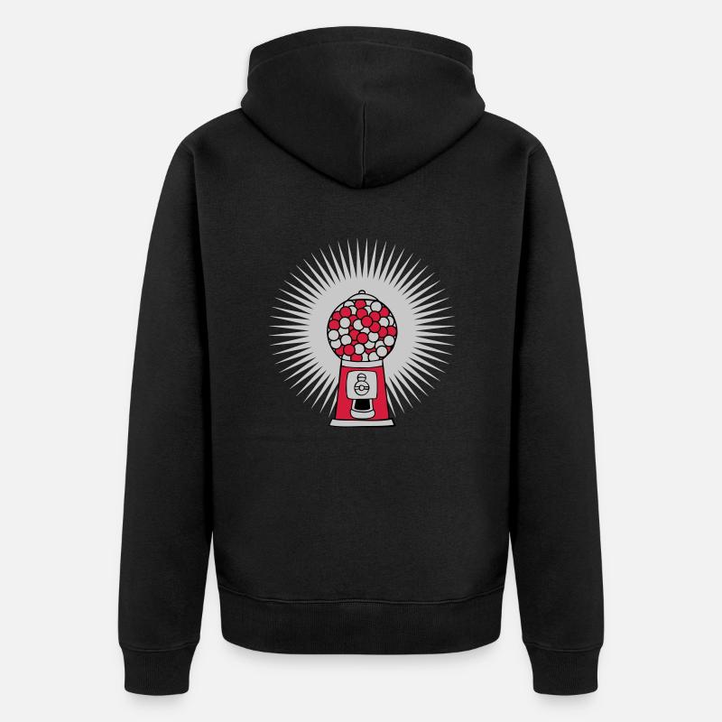 Strahlen Kaugummi Spender - Unisex Premium Bio Zip Hoodie - Schwarz