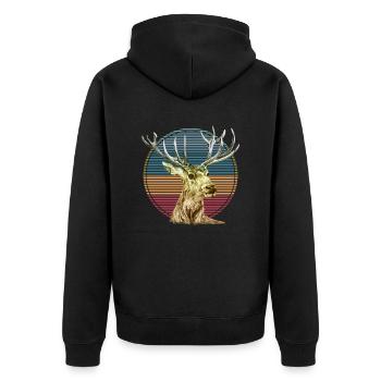 Cerf - Veste à capuche bio Premium Unisexe - noir - Dos - Nico (187cm)
