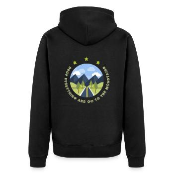Laissez tout tomber et allez à la montagne - Veste à capuche bio Premium Unisexe - noir - Dos - Nico (187cm)