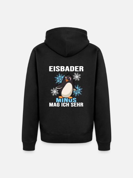 eisbader winterbader eisloch - Unisex Premium Bio Zip Hoodie - Schwarz
