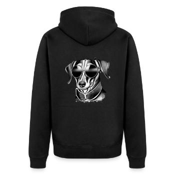 Chiens teckels avec lunettes de soleil motif cool 11 - Veste à capuche bio Premium Unisexe - noir - Dos - Nico (187cm)