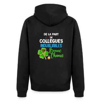 Bonne Chance Collègue On T'aime Cadeau Départ - Veste à capuche bio Premium Unisexe - noir - Dos - Nico (187cm)