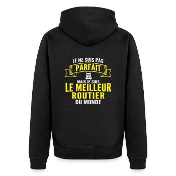 meilleur routier du monde / cadeau humour routier - Veste à capuche bio Premium Unisexe - noir - Dos - Nico (187cm)
