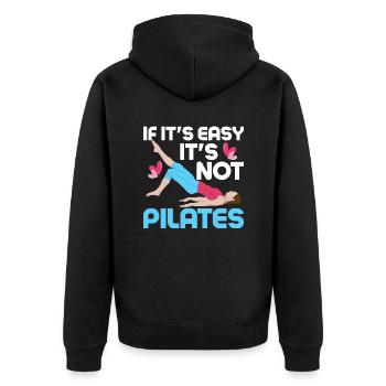 Si c’est facile, ce n’est pas de l’exercice de fitness Pilates - Veste à capuche bio Premium Unisexe - noir - Dos - Nico (187cm)