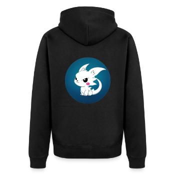 Cartoon Drache Feuer Fantasie Comic Drachen 5 - Unisex Premium Bio Zip Hoodie - Schwarz - Hinten - Nico (187cm)