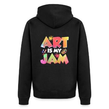 L’art est ma formation de professeur d’art de confiture - Veste à capuche bio Premium Unisexe - noir - Dos - Nico (187cm)
