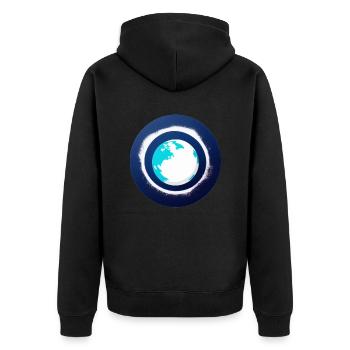 Mignon dessin animé représentation de la planète Terre 11 - Veste à capuche bio Premium Unisexe - noir - Dos - Nico (187cm)