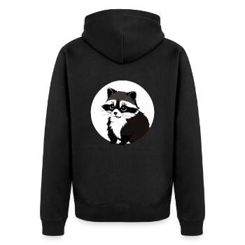Raccoons Cute Cartoon Raccoon 7 - Unisex Premium Organic Zip Hoodie - black - Back - Nico (187cm)