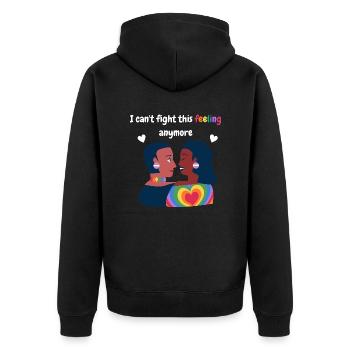 Je ne peux plus combattre ce sentiment. Design LGBTQ+. - Veste à capuche bio Premium Unisexe - noir - Dos - Nico (187cm)