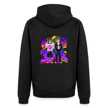 Japanese coolness in style 90's 80's color - Unisex Premium Organic Zip Hoodie - black - Back - Nico (187cm)