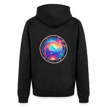 Tempête spatiale - Veste à capuche bio Premium Unisexe - noir - Dos - Nico (187cm)