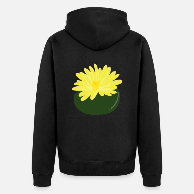 Lithops-Blüte1 - Unisex Premium Bio Zip Hoodie - Schwarz