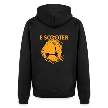 E-Scooter Roller Scooter - Unisex Premium Bio Zip Hoodie - Schwarz - Hinten - Nico (187cm)
