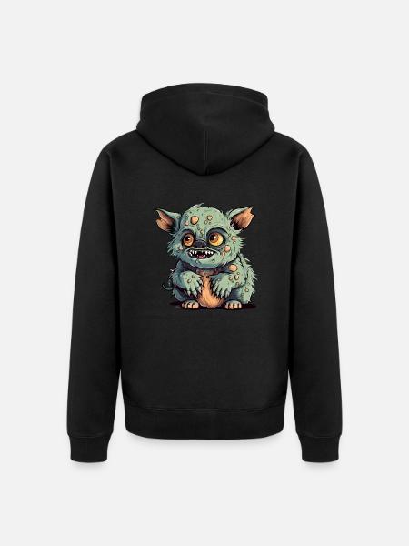 Zuli der Streum - Unisex Premium Bio Zip Hoodie - Schwarz