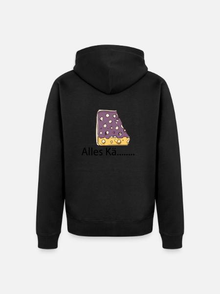 Alles Käse - Unisex Premium Bio Zip Hoodie - Schwarz