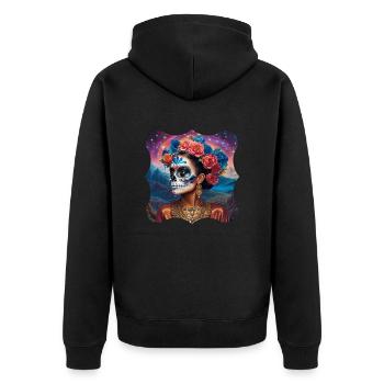 Jour des morts - Dia de los Muortos - Veste à capuche bio Premium Unisexe - noir - Dos - Nico (187cm)
