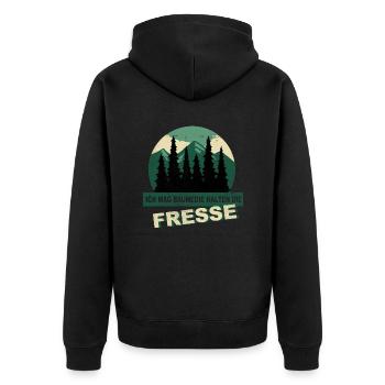Sayings Forest - I like trees They keep their faces shut - Unisex Premium Organic Zip Hoodie - black - Back - Nico (187cm)